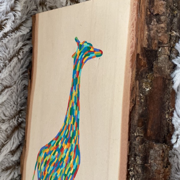Giraffe Painted on Wood Art by Sharell - Picture 2 of 3